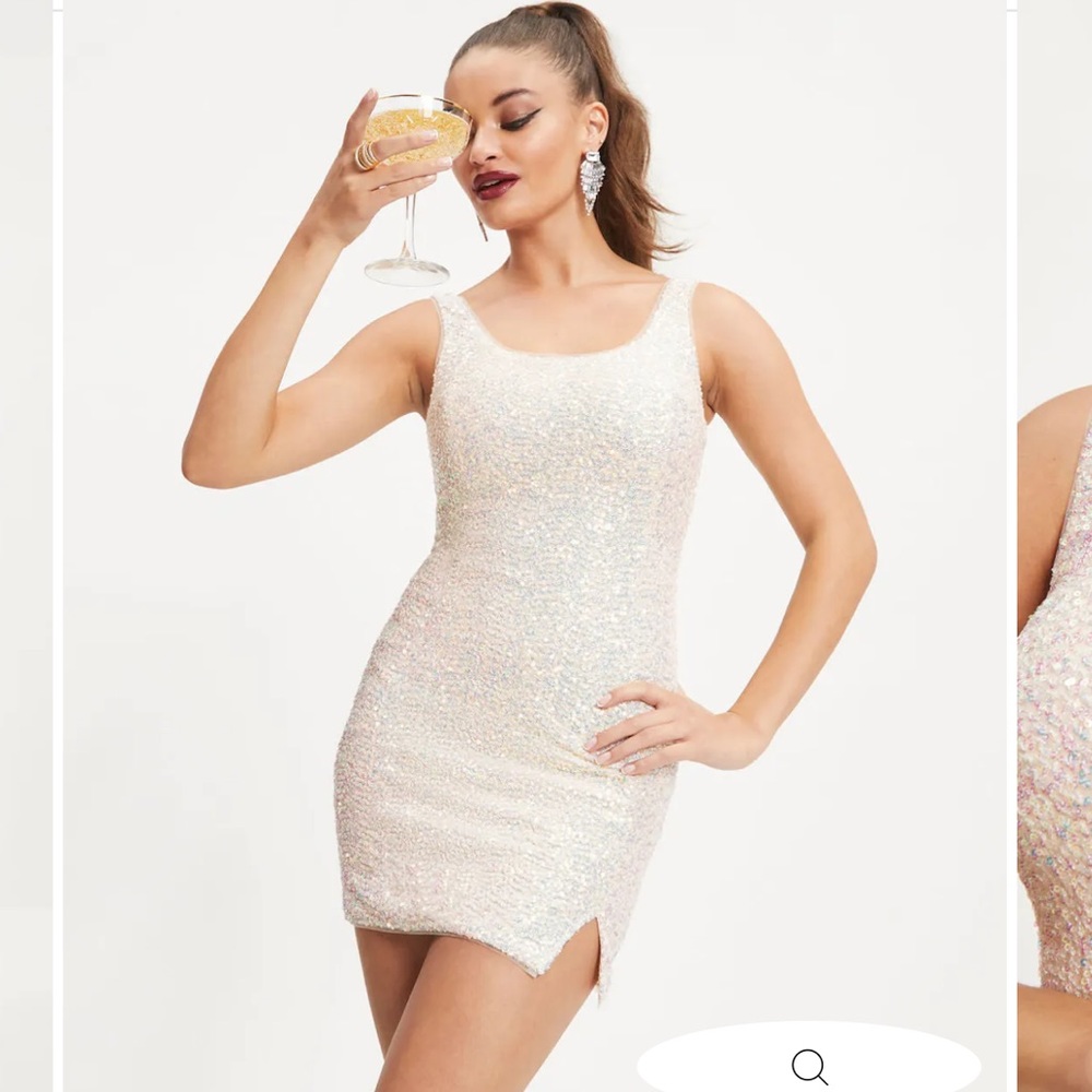 White Sequin Dress